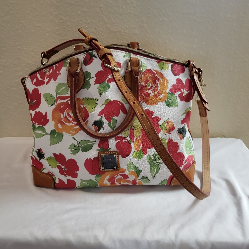 Dooney Red Flower Shoulder/Handbag - Picture 6 of 11